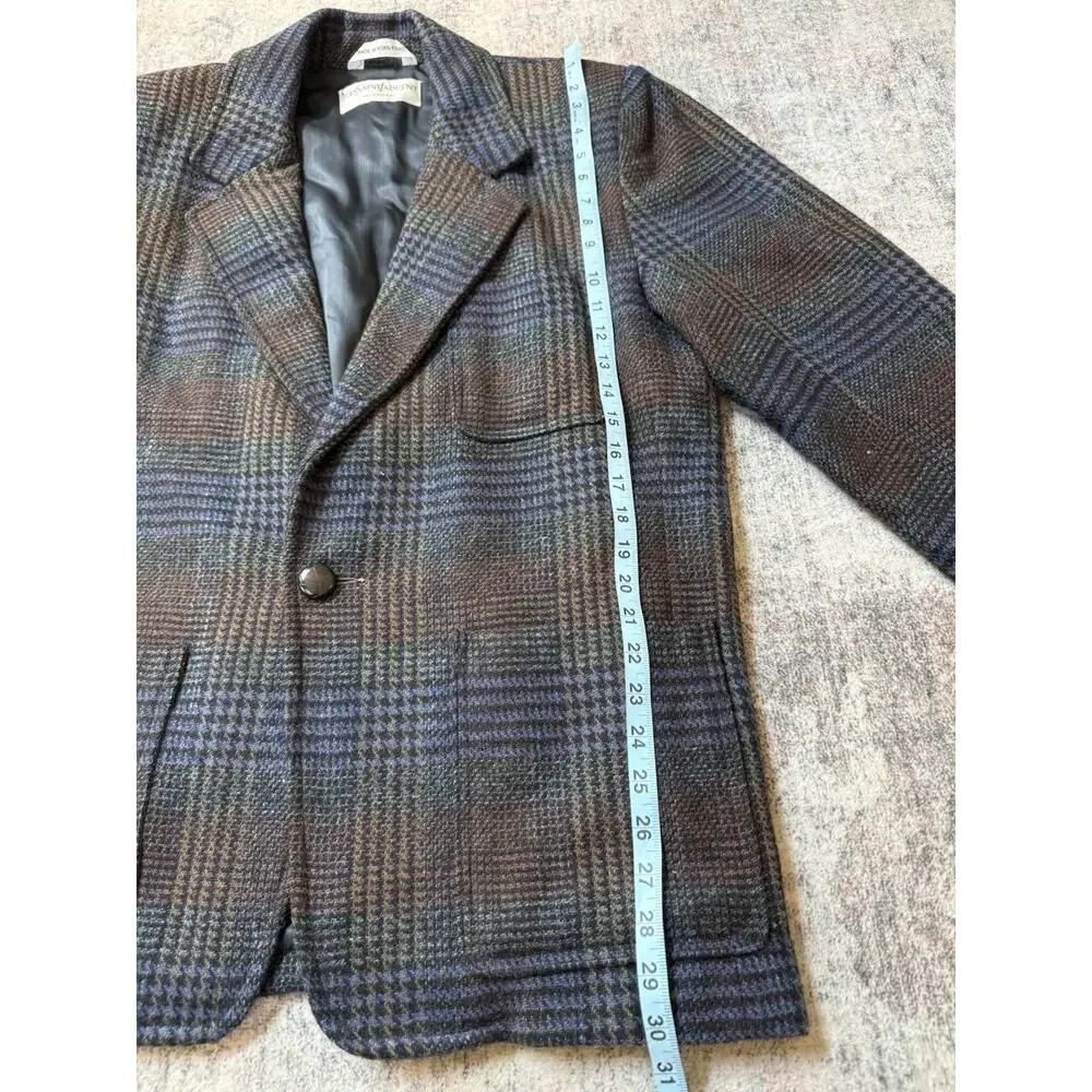 VTG 80’s Yves Saint Laurent Multicolor Tweed Wool Blazer Sports Coat Mens 38R